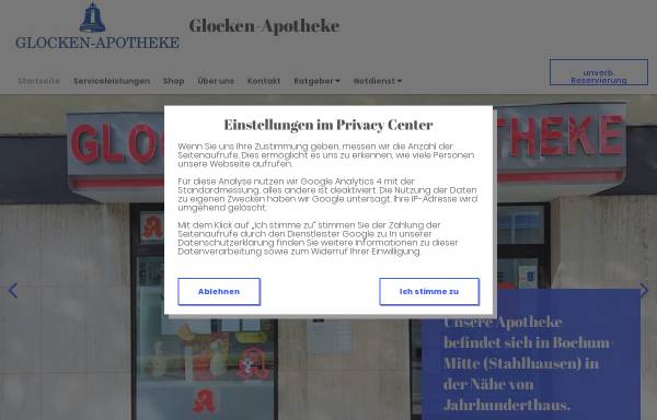 Vorschau von www.glocken-apotheke-bochum-app.de, Glocken-Apotheke