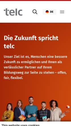 Vorschau der mobilen Webseite www.telc.net, Telc GmbH