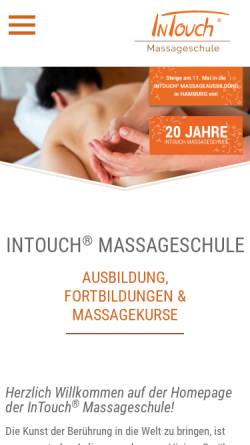 Vorschau der mobilen Webseite www.intouch-massage.de, InTouch Massageschule