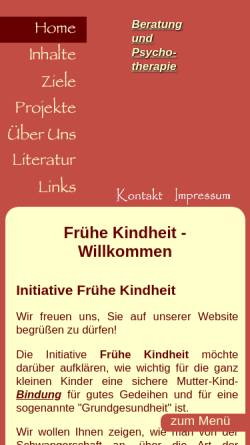 Vorschau der mobilen Webseite www.fruehe-kindheit.net, Frühe Kindheit