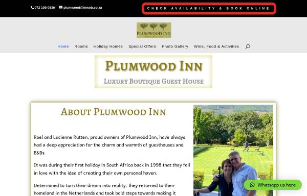 Vorschau von www.plumwoodinn.com, Plumwood Inn Guesthouse