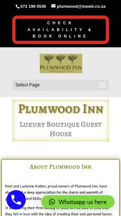 Vorschau der mobilen Webseite www.plumwoodinn.com, Plumwood Inn Guesthouse