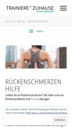 Vorschau der mobilen Webseite rueckenschmerzen.fitness-uebung.de, Rückenschmerzen Hilfe
