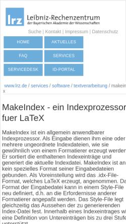 Vorschau der mobilen Webseite www.lrz.de, LRZ: MakeIndex - ein Indexprozessor für LaTeX
