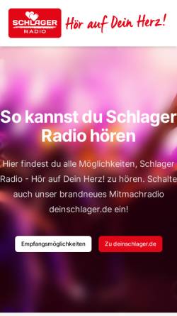 Vorschau der mobilen Webseite www.schlagerradio.fm, Schlager Radio