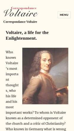 Vorschau der mobilen Webseite www.correspondance-voltaire.de, Voltaire