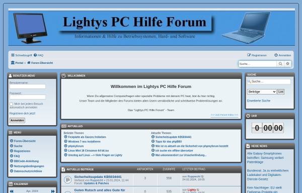 Vorschau von www.lightys-pchilfe-forum.info, Lightys PC Hilfe Forum