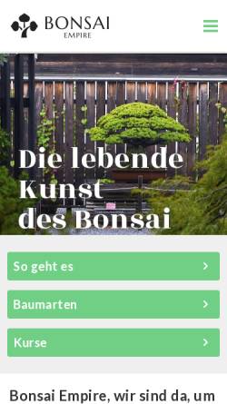 Vorschau der mobilen Webseite www.bonsaiempire.de, Bonsai Empire