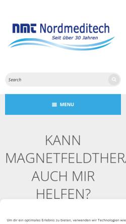 Vorschau der mobilen Webseite www.magnetfeldtherapie-online.de, Nordmeditech GmbH