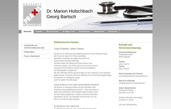 Vorschau von www.hausaerzte-mecklenbeck.de, Gemeinschaftspraxis Dr. med. Ulrich Kroker und Dr. med. Marion Holschbach