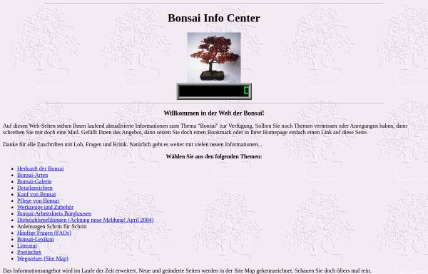 Vorschau von www.bonsai.iivs.de, Bonsai Info Center