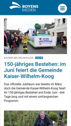Vorschau der mobilen Webseite zeitungen.boyens-medien.de, Dithmarscher Landeszeitung