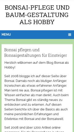 Vorschau der mobilen Webseite www.bonsai-als-hobby.de, Bonsai pflegen