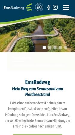 Vorschau der mobilen Webseite www.emsradweg.de, Ems-Radweg
