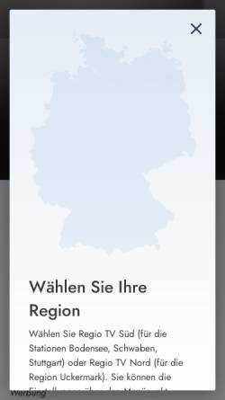Vorschau der mobilen Webseite www.regio-tv.de, EURO 3 Bodensee Fernsehen