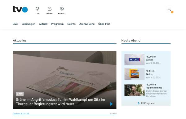 Vorschau von www.tvo-online.ch, TeleOstschweiz