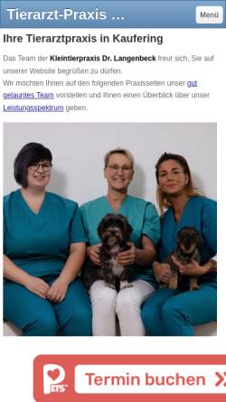 Vorschau der mobilen Webseite www.tierarztpraxis-kaufering.de, Dr. med. vet. Nina Langenbeck