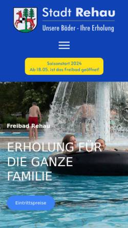 Vorschau der mobilen Webseite freibad-rehau.de, Freibad Rehau