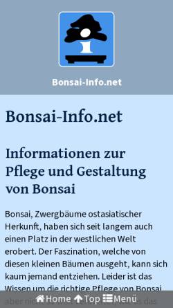 Vorschau der mobilen Webseite www.bonsai-info.net, Bonsai-Info.Net