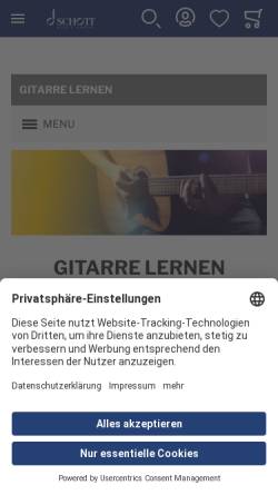 Vorschau der mobilen Webseite lern-gitarre.de, Schott Music GmbH: Informationen rund um die Gitarre