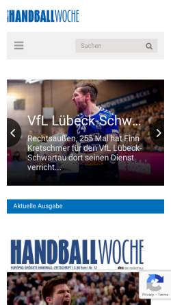Vorschau der mobilen Webseite www.handballwoche.de, Handballwoche