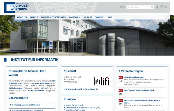 Vorschau von www.informatik.uni-wuerzburg.de, Lehrstuhl für Informatik I, Universität Ulm Würzburg