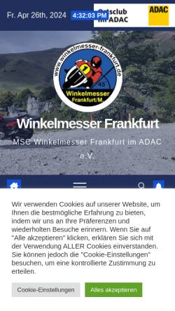 Vorschau der mobilen Webseite www.winkelmesser-frankfurt.de, MSC Winkelmesser - Frankfurt e.V. im ADAC