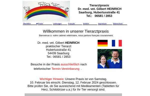 Vorschau von www.tierarztpraxis-heinrich.de, Dr. med. vet. Gilbert Heinrich