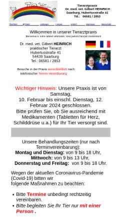 Vorschau der mobilen Webseite www.tierarztpraxis-heinrich.de, Dr. med. vet. Gilbert Heinrich