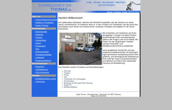 Vorschau von www.schmiedemeister-thomas.de, Holger Thomas Schmiedemeister