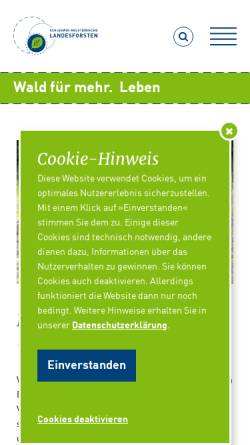 Vorschau der mobilen Webseite www.forst-sh.de, Waldpädagogik in Schleswig-Holstein
