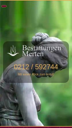 Vorschau der mobilen Webseite bestattungen-merten.de, Bestattungen Merten