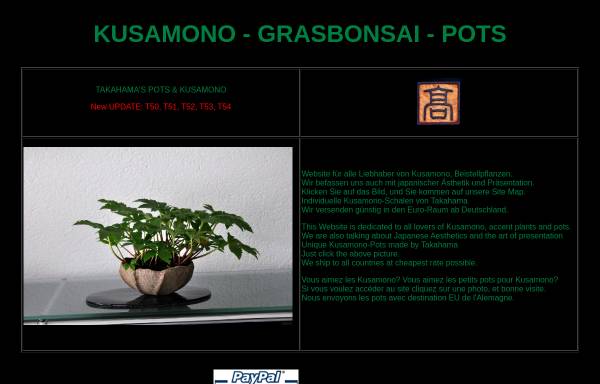 Vorschau von www.kusamono.ch, Kusamono - Grasbonsai