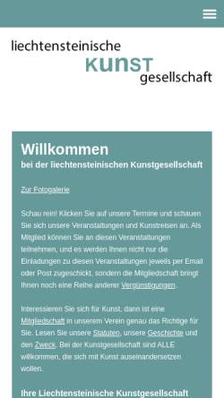 Vorschau der mobilen Webseite www.kunstgesellschaft.li, Liechtensteinische Kunstgesellschaft