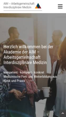 Vorschau der mobilen Webseite www.aim-hannover.de, Arbeitsgemeinschaft Interdisziplinäre Medizin Hannover