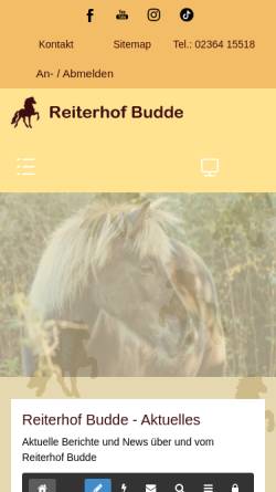 Vorschau der mobilen Webseite www.reiterhof-budde.de, Reiterhof Budde