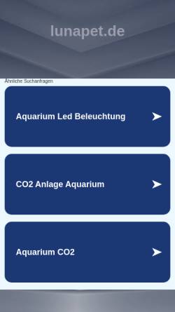 Vorschau der mobilen Webseite www.lunapet.de, Lunapet Aquariumzubehör