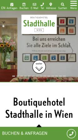 Vorschau der mobilen Webseite www.hotelstadthalle.at, Boutique Hotel Stadthalle Wien