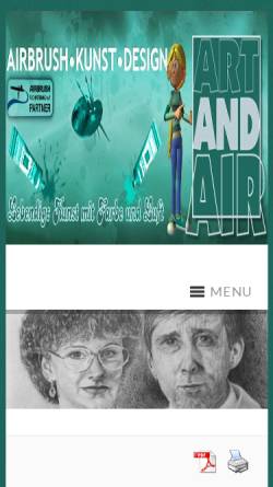 Vorschau der mobilen Webseite www.artandair.de, ART and AIR