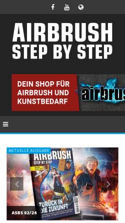 Vorschau der mobilen Webseite www.airbrush-magazin.de, Airbrush Step by Step Magazin
