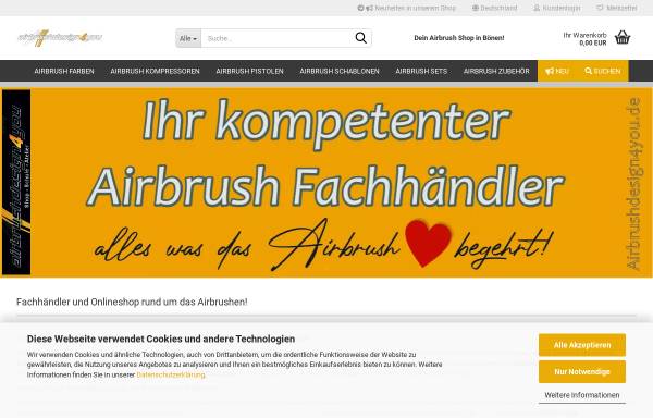 Vorschau von www.airbrushdesign4you.de, AirbrushDesign4You, Online Shop