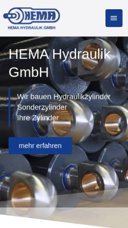 Vorschau der mobilen Webseite www.hema-hydraulik.com, Hema-Hydraulik GmbH