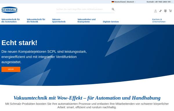 Vorschau von www.schmalz.com, J. Schmalz GmbH Förder- und Handhabungstechnik