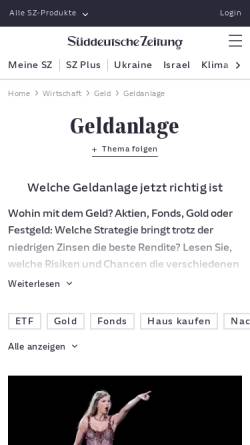 Vorschau der mobilen Webseite www.sueddeutsche.de, 1x1 der Geldanlage - Süddeutsche Zeitung