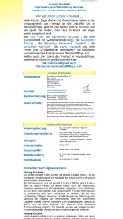 Vorschau der mobilen Webseite freibad-neustadt.de, Freibadverein Neustadt e.V.