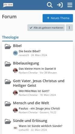 Vorschau der mobilen Webseite www.sta-forum.de, Adventisten Forum