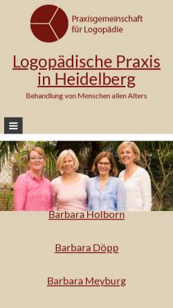 Vorschau der mobilen Webseite logopaedie-hd.de, Praxisgemeinschaft fuer Logopädie Meyburg Holborn Doepp