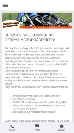 Vorschau der mobilen Webseite www.gerrys-motorradreifen.de, Gerrys Motorrad Reifendienst