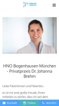 Vorschau der mobilen Webseite www.hno-praxis-bogenhausen.de, Dr. med. Inge Eichhorn