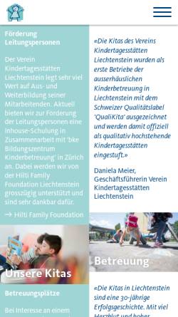 Vorschau der mobilen Webseite www.kita.li, Verein Kindertagesstätten Liechtenstein